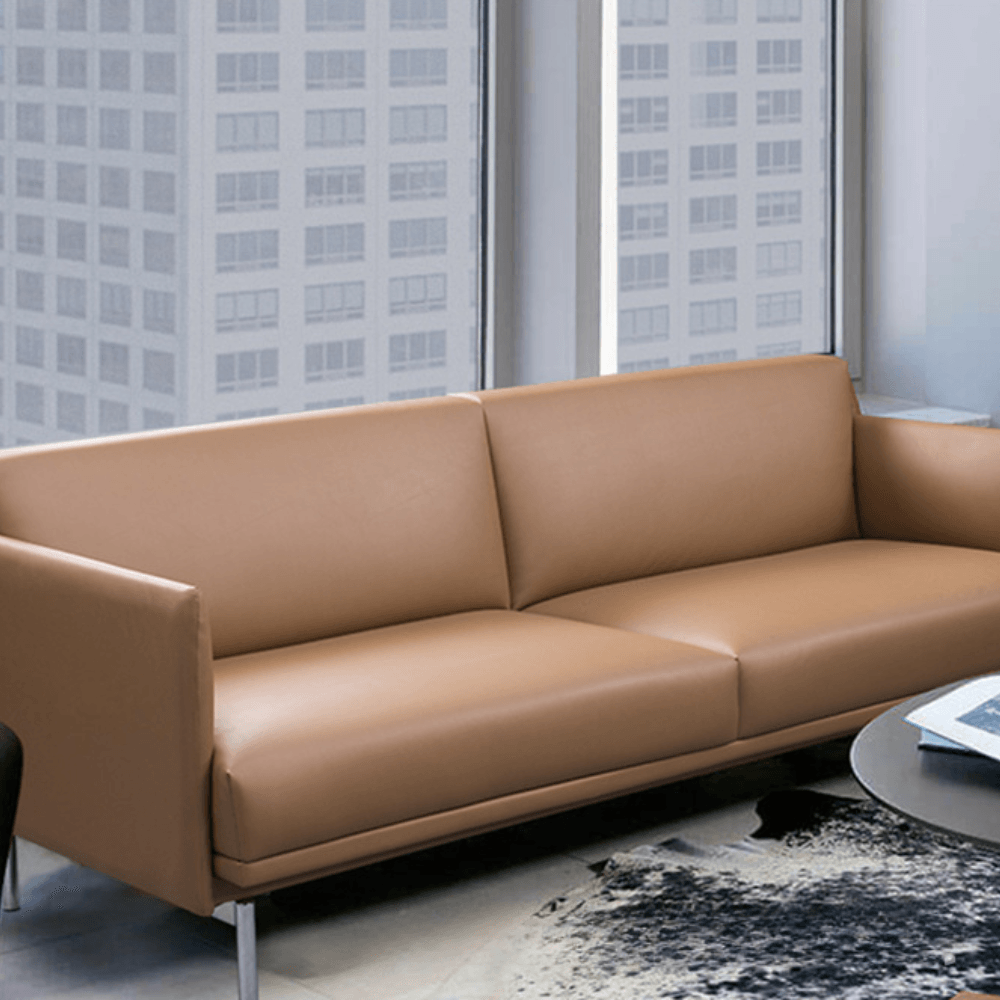 Kenneth Single Seater Genuine Leather Office Lounge Sofa - Gavisco Office Furniture