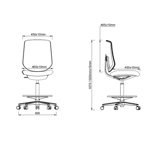 Kiwi-D Small Armless Office Barstool Drafting Chair