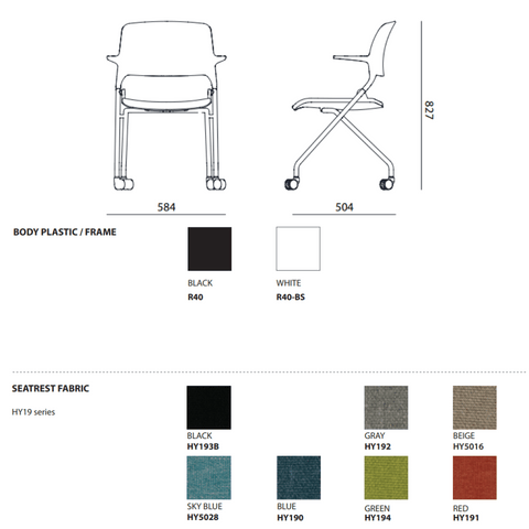 Krede R40 Fabric Seat Foldable Multi-Use Training Chair - Gavisco Office Furniture