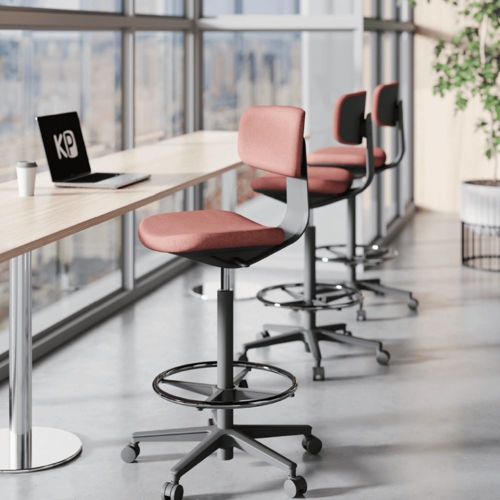Kuppy-D Mini Swivel Office Barstool Drafting Chair with No Armrest