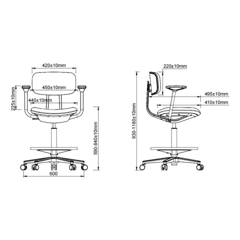 Kuppy-D Mini Swivel Office Barstool Drafting Chair with No Armrest