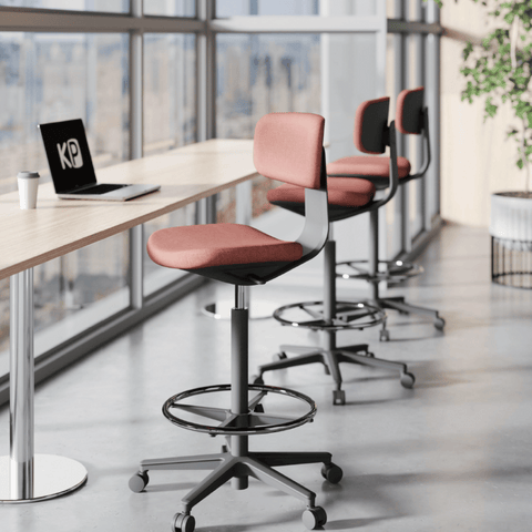 Kuppy-D Mini Swivel Office Barstool Drafting Chair with No Armrest