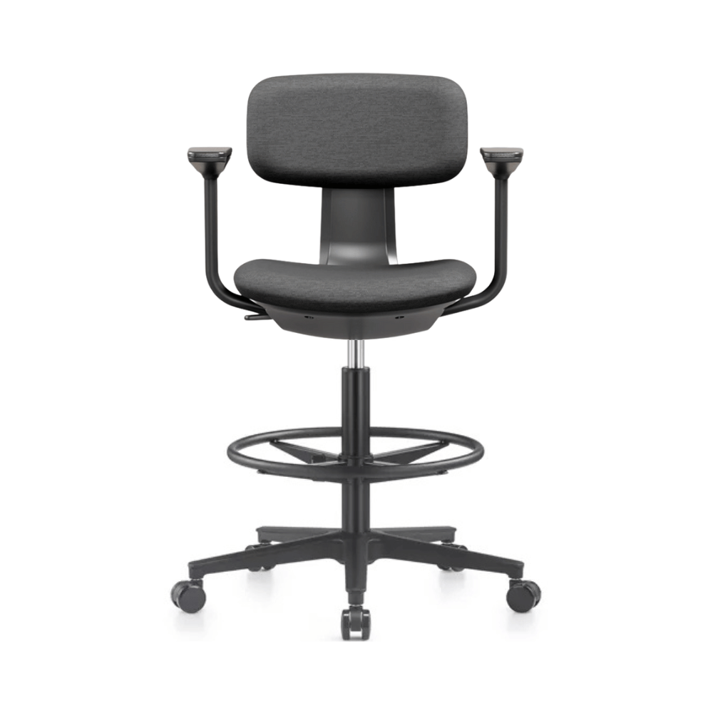 Kuppy-D Mini Swivel Office Barstool Drafting Chair with No Armrest