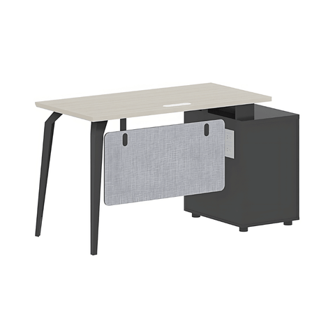 Langham-A Office Desk with Side Storage Cabinet and Desk Screen - Gavisco Office Furniture