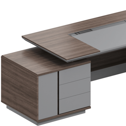 Lanka Grand Luxury Large Wooden Executive Desk with Side Return Cabinet