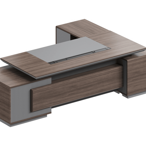 Lanka Grand Luxury Large Wooden Executive Desk with Side Return Cabinet