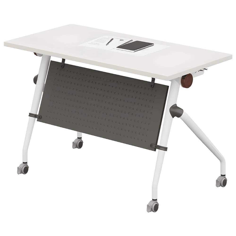 Larry Foldable Training Desk with Storage and Wheels - Gavisco Office Furniture