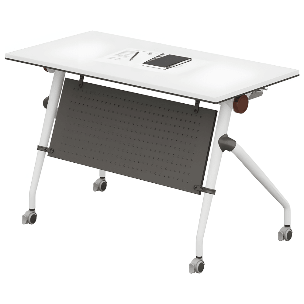 Larry Foldable Training Desk with Storage and Wheels - Gavisco Office Furniture