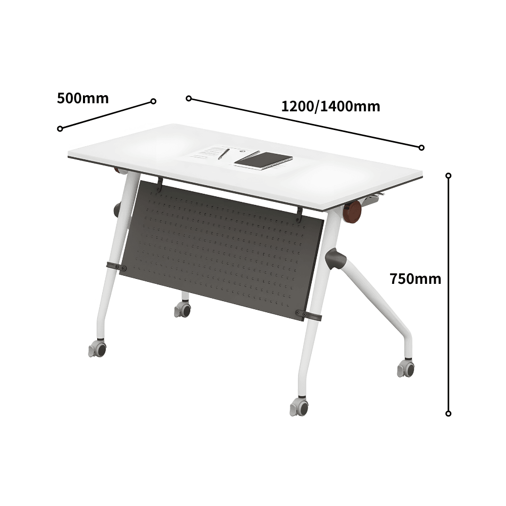 Larry Foldable Training Desk with Storage and Wheels - Gavisco Office Furniture