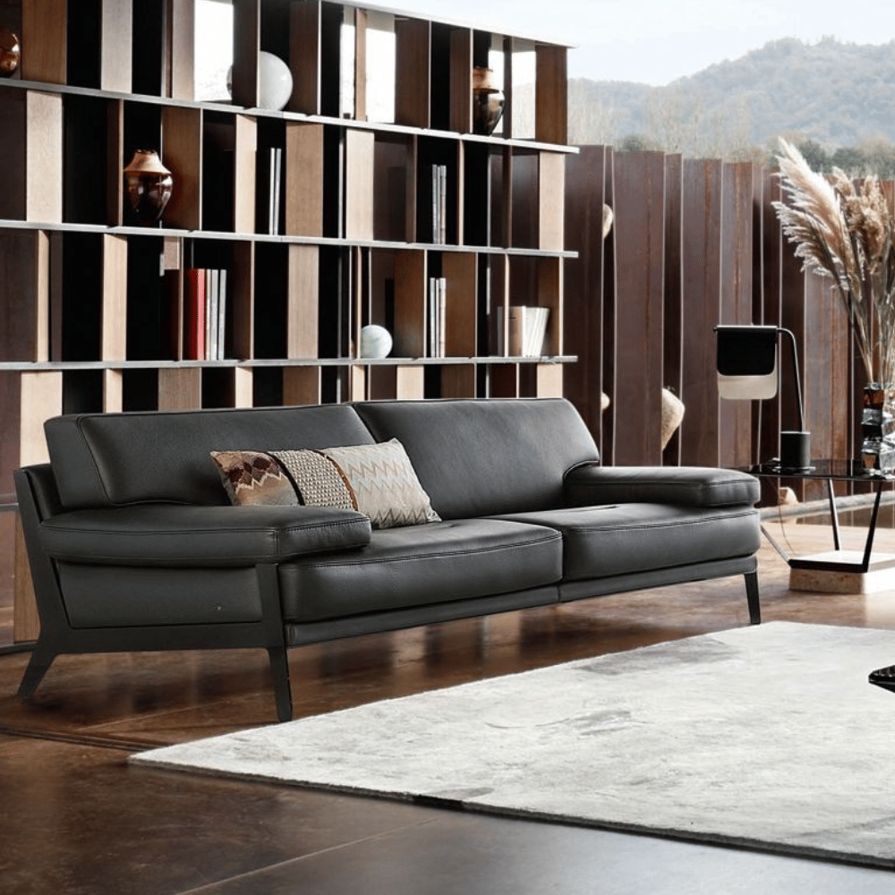 Latitude Three Seater Large Modern Leather Lounge Sofa