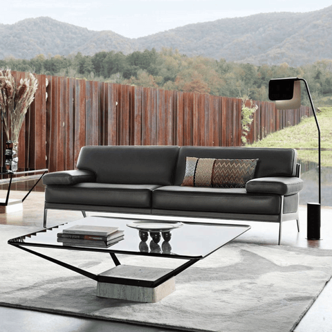 Latitude Three Seater Large Modern Leather Lounge Sofa