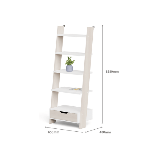 Lily-B Wooden Ladder Bookcases Magazine Rack with Drawers