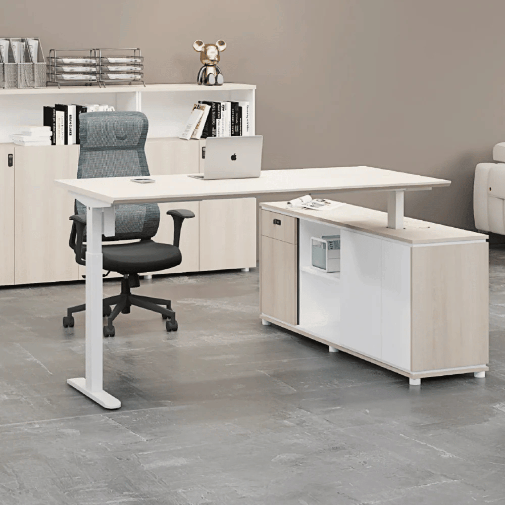 Lofty-F2E Executive Electric Standing Desk with Side Return Cabinet