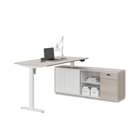 Lofty-F2E Executive Electric Standing Desk with Side Return Cabinet