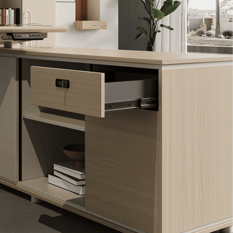 Lofty-F2E Executive Electric Standing Desk with Side Return Cabinet