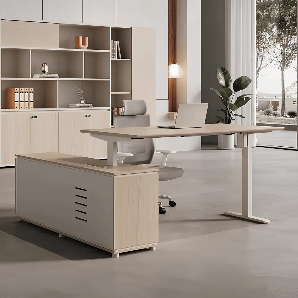 Lofty-F2E Executive Electric Standing Desk with Side Return Cabinet