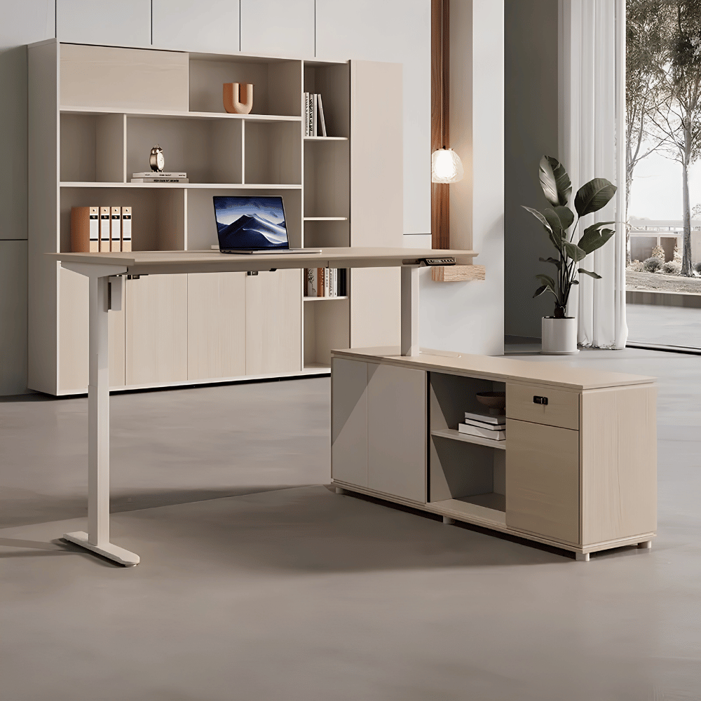 Lofty-F2E Executive Electric Standing Desk with Side Return Cabinet