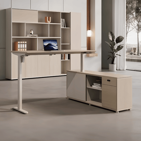 Lofty-F2E Executive Electric Standing Desk with Side Return Cabinet
