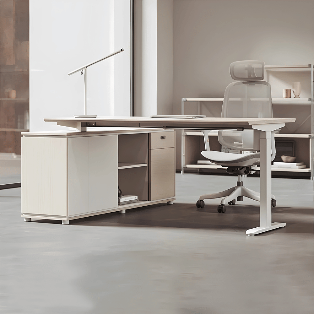 Lofty-F2E Executive Electric Standing Desk with Side Return Cabinet