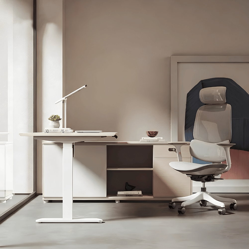 Lofty-F2E Executive Electric Standing Desk with Side Return Cabinet