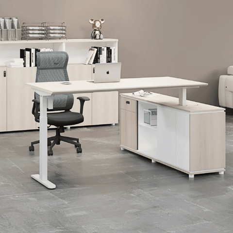 Lofty-F2E Executive Electric Standing Desk with Side Return Cabinet