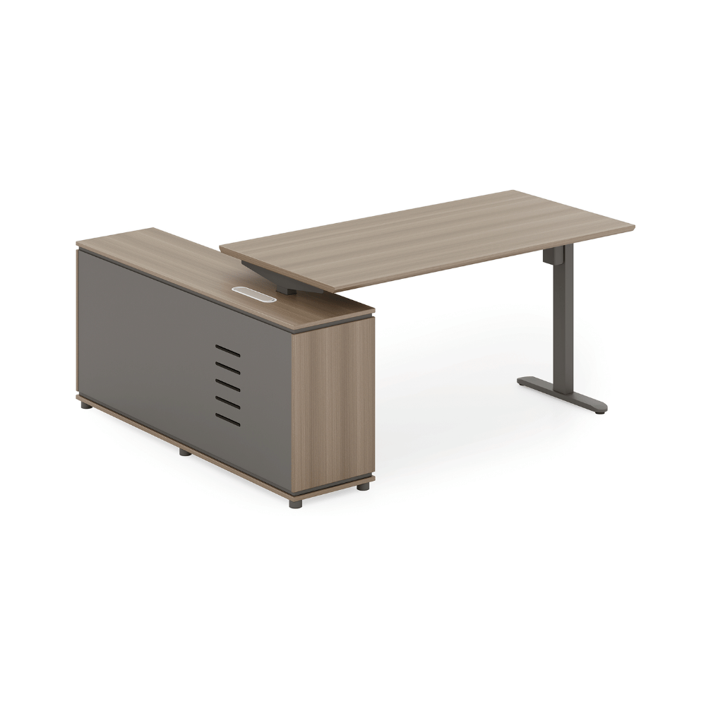 Lofty-F2E Executive Electric Standing Desk with Side Return Cabinet