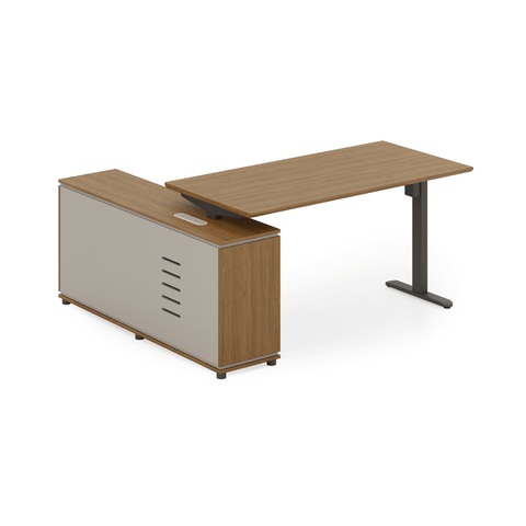 Lofty-F2E Executive Electric Standing Desk with Side Return Cabinet