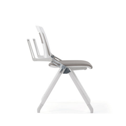 Lola-A Stackable Leather Training Chair with Flip Armrest - Gavisco Office Furniture