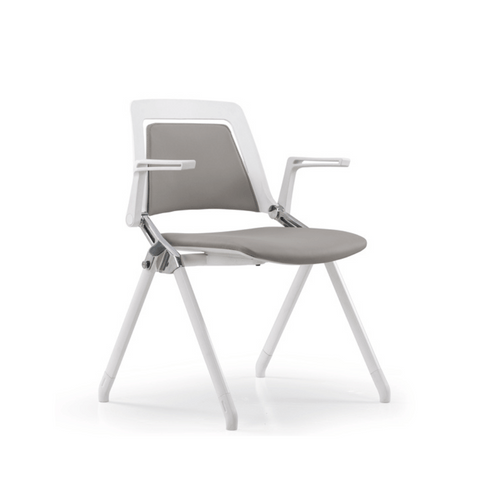 Lola-A Stackable Leather Training Chair with Flip Armrest - Gavisco Office Furniture