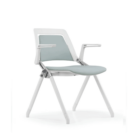 Lola-A Stackable Leather Training Chair with Flip Armrest - Gavisco Office Furniture