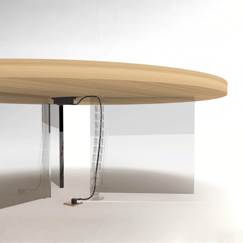Loso Clear Acrylic Legs Round Conference Table