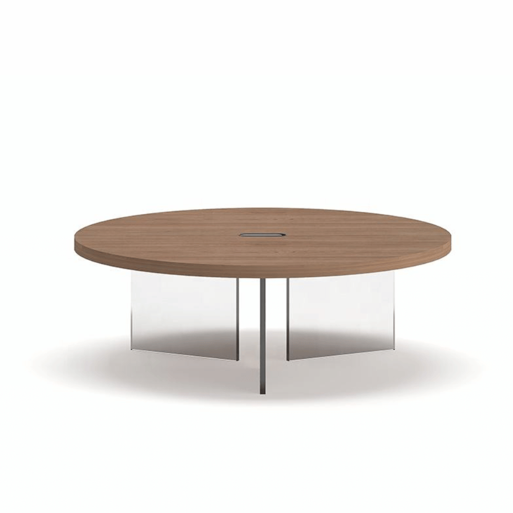 Loso Clear Acrylic Legs Round Conference Table