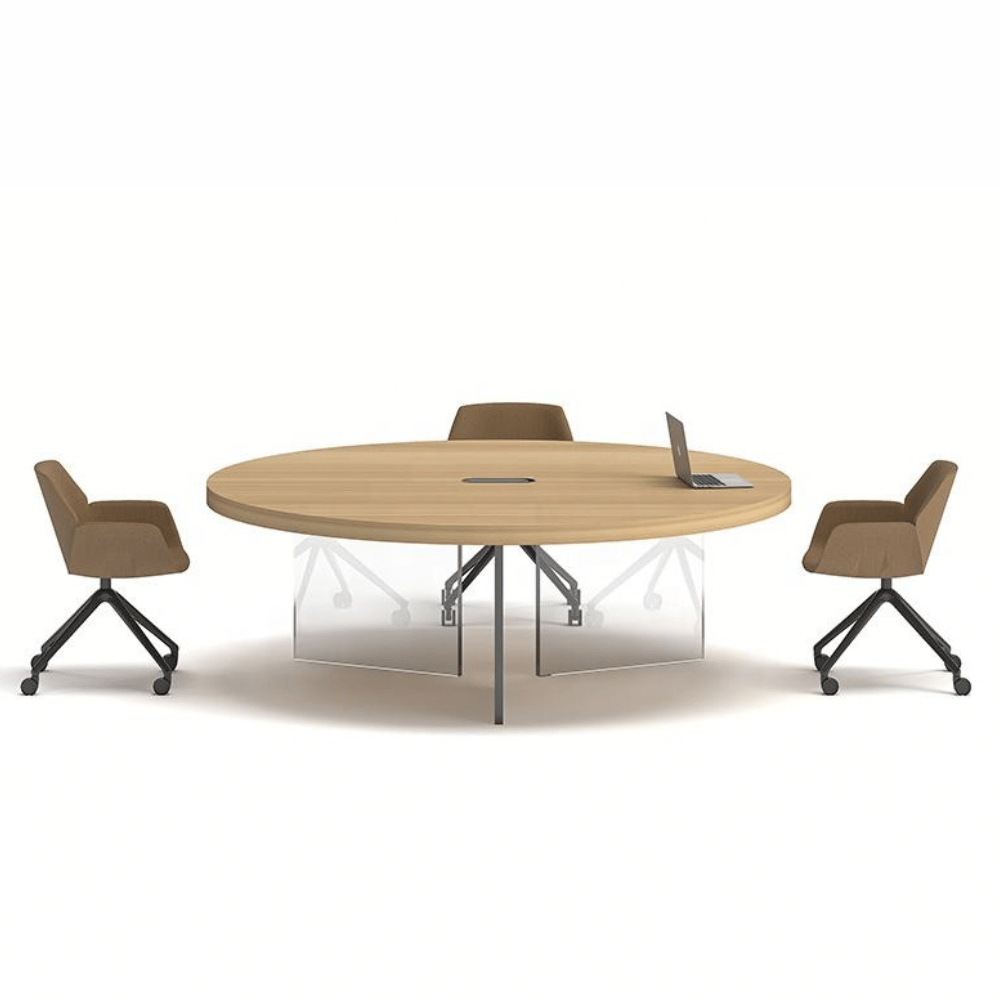 Loso Clear Acrylic Legs Round Conference Table