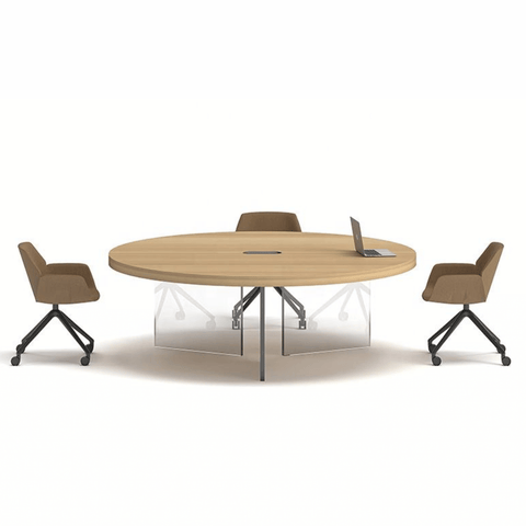 Loso Clear Acrylic Legs Round Conference Table