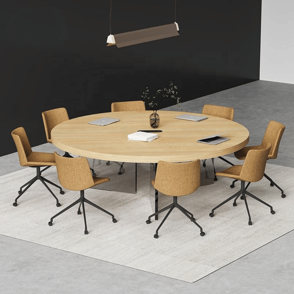 Loso Clear Acrylic Legs Round Conference Table