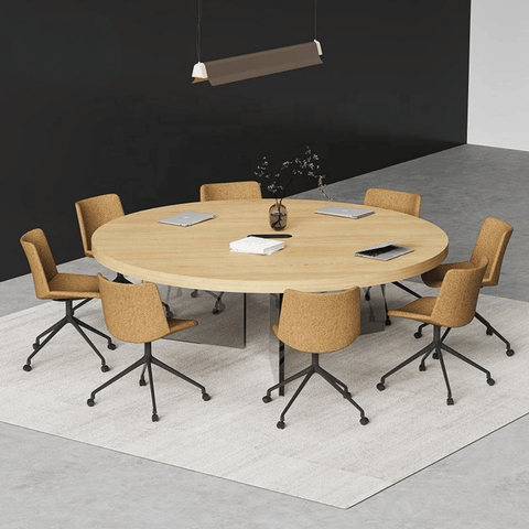 Loso Clear Acrylic Legs Round Conference Table