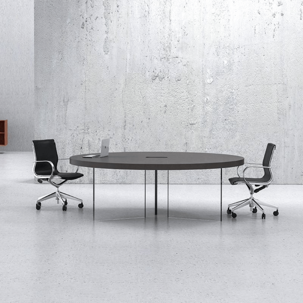 Loso Clear Acrylic Legs Round Conference Table