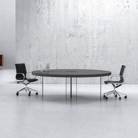 Loso Clear Acrylic Legs Round Conference Table
