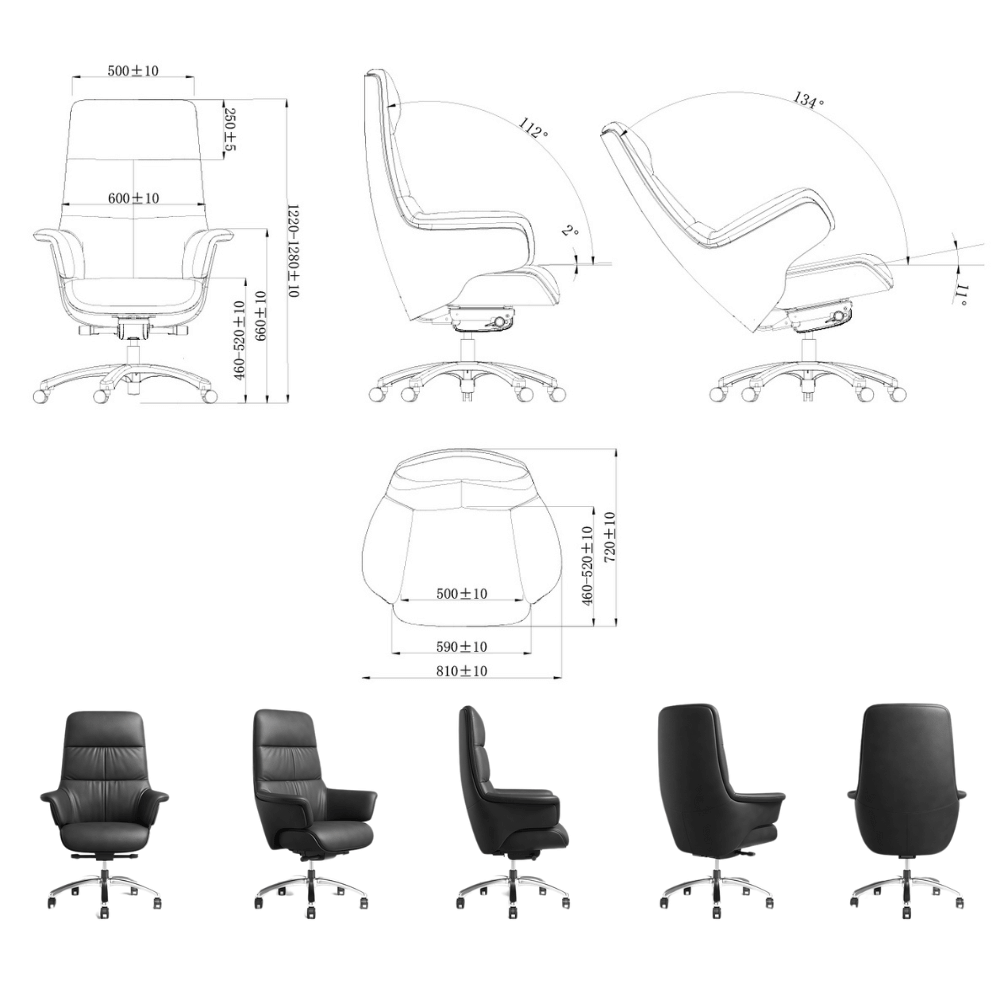 Lotus High Back Office Leather Executive Chair