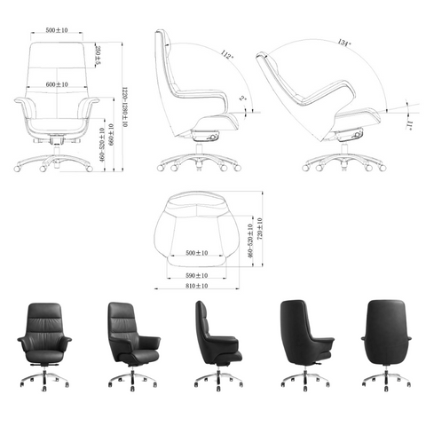 Lotus High Back Office Leather Executive Chair