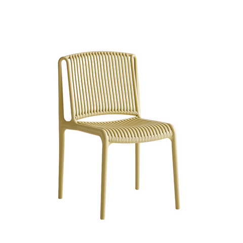 Lupin Plastic Rattan Stackable Outdoor Side Chair