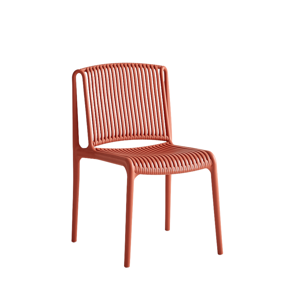 Lupin Plastic Rattan Stackable Outdoor Side Chair