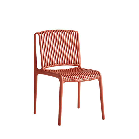Lupin Plastic Rattan Stackable Outdoor Side Chair