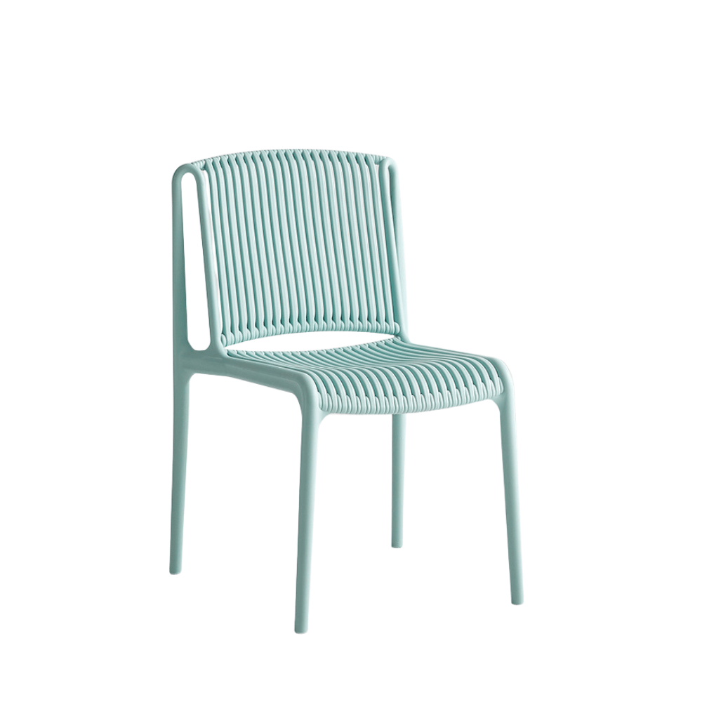 Lupin Plastic Rattan Stackable Outdoor Side Chair