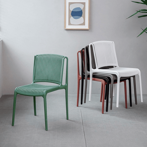 Lupin Plastic Rattan Stackable Outdoor Side Chair