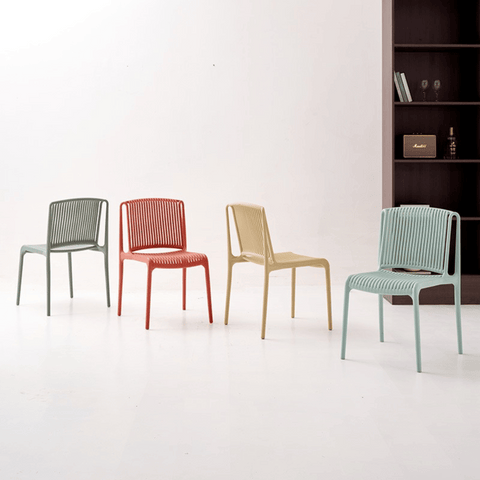 Lupin Plastic Rattan Stackable Outdoor Side Chair