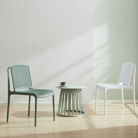 Lupin Plastic Rattan Stackable Outdoor Side Chair