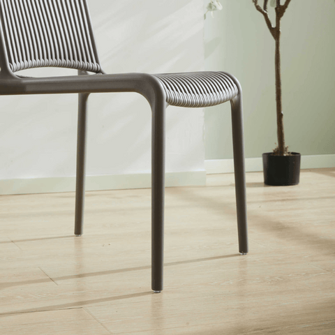 Lupin Plastic Rattan Stackable Outdoor Side Chair