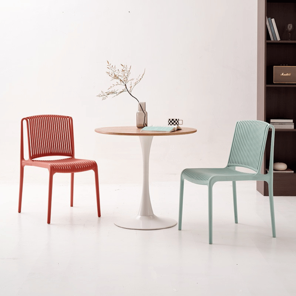 Lupin Plastic Rattan Stackable Outdoor Side Chair