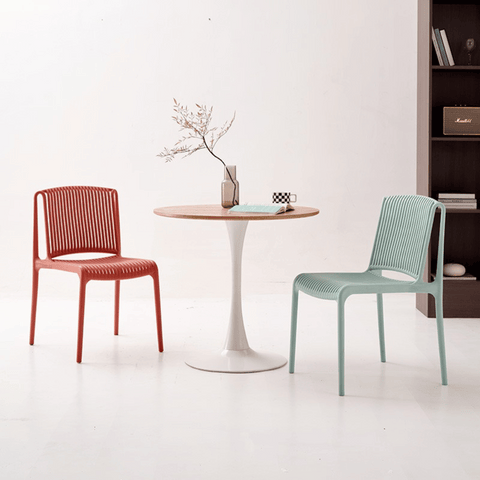 Lupin Plastic Rattan Stackable Outdoor Side Chair